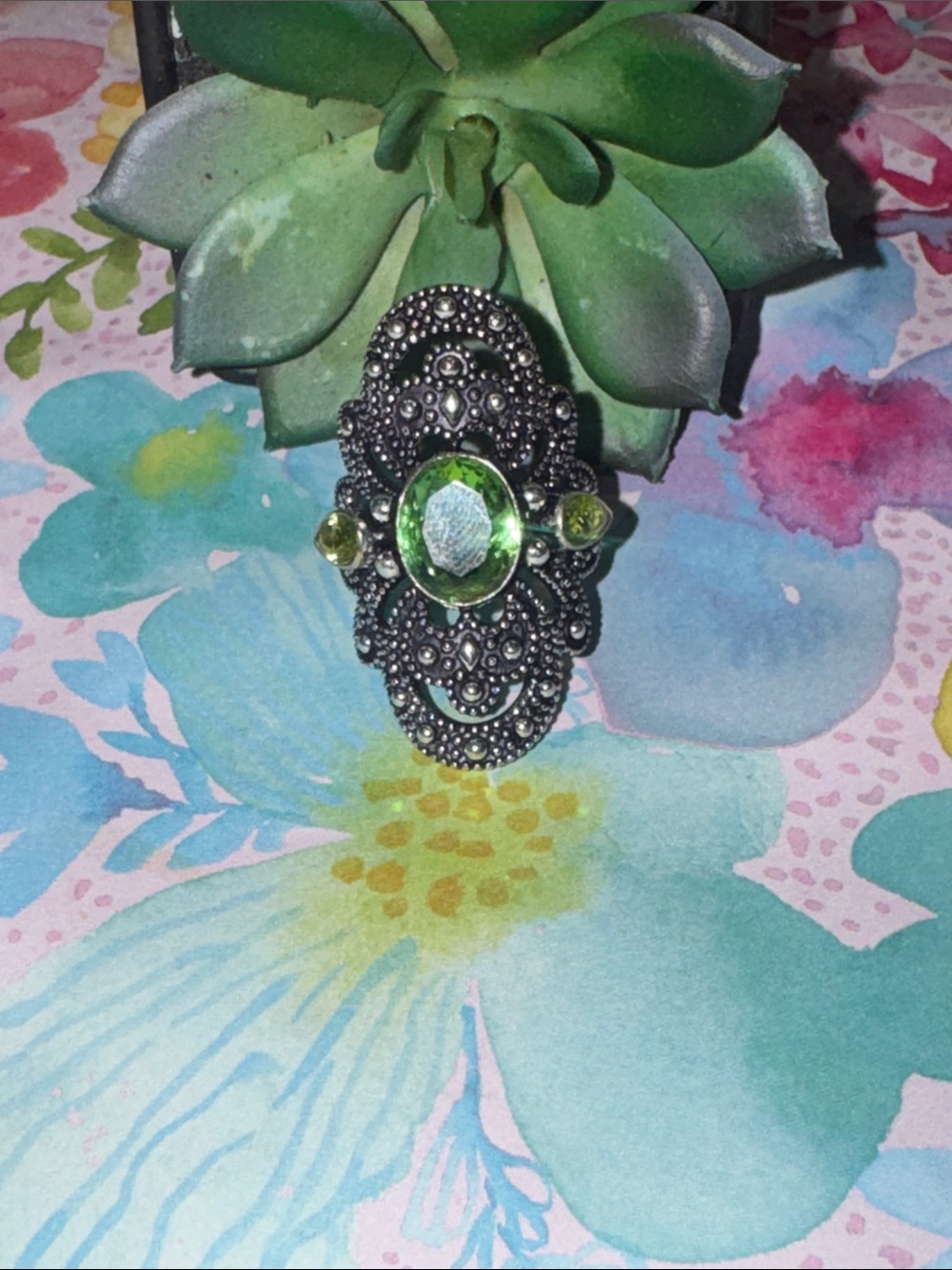 Peridot Silver Ring